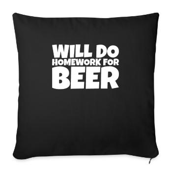 Funny School Pupil Beer Lover Gift - Sofa pillowcase 17,3'' x 17,3'' (45 x 45 cm) - black - Front