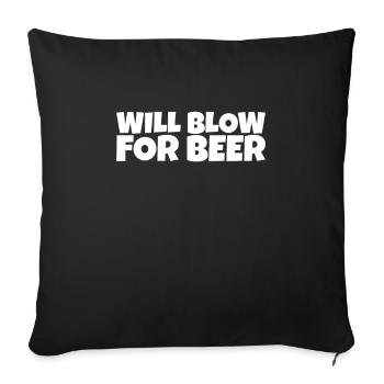 Instrument à vent Cuivres Musicien Amateur de bière Cadeau - Housse de coussin décorative 45 x 45 cm - noir - Devant