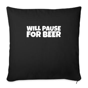 Funny Humorous Ironic Beer Lover Gift - Sofakissenbezug 45 x 45 cm - Schwarz - Vorne