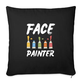 Face Painter And Face Painting - Sofa pillowcase 17,3'' x 17,3'' (45 x 45 cm) - black - Front