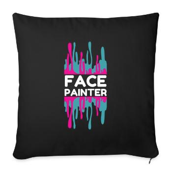 Face Painter And Face Painting - Sofa pillowcase 17,3'' x 17,3'' (45 x 45 cm) - black - Front