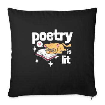Poetry Is Lit - Sofakissenbezug 45 x 45 cm - Schwarz - Vorne