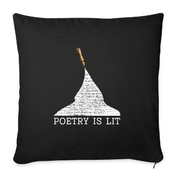 Poetry Is Lit - Sofakissenbezug 45 x 45 cm - Schwarz - Vorne