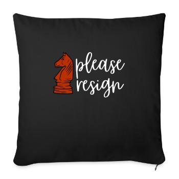 Chess Please Resign - Sofa pillowcase 17,3'' x 17,3'' (45 x 45 cm) - black - Front