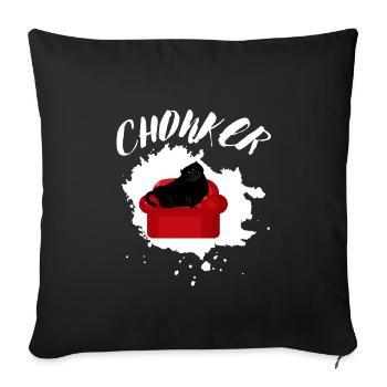 Chonk Cat Obesity - Sofa pillowcase 17,3'' x 17,3'' (45 x 45 cm) - black - Front