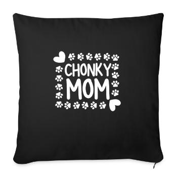Chonk Cat Obesity - Sofa pillowcase 17,3'' x 17,3'' (45 x 45 cm) - black - Front