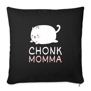 Chonk Cat Obesity - Sofa pillowcase 17,3'' x 17,3'' (45 x 45 cm) - black - Front