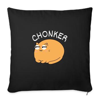 Chonk Cat Obesity - Sofa pillowcase 17,3'' x 17,3'' (45 x 45 cm) - black - Front
