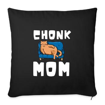 Chonk Cat Obesity - Sofa pillowcase 17,3'' x 17,3'' (45 x 45 cm) - black - Front
