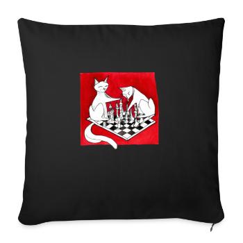 Chess Master Chess Club & 3 Way Chess Game - Housse de coussin décorative 45 x 45 cm - noir - Devant