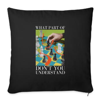 Chess Master Chess Club & 3 Way Chess Game - Sofa pillowcase 17,3'' x 17,3'' (45 x 45 cm) - black - Front