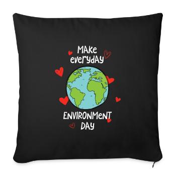 Make everyday environment day - Sofakissenbezug 45 x 45 cm - Schwarz - Vorne