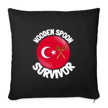 J’ai survécu à la cuillère de bois - Parenting - Housse de coussin décorative 45 x 45 cm - noir - Devant