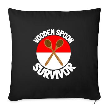 J’ai survécu à la cuillère de bois - Parenting - Housse de coussin décorative 45 x 45 cm - noir - Devant