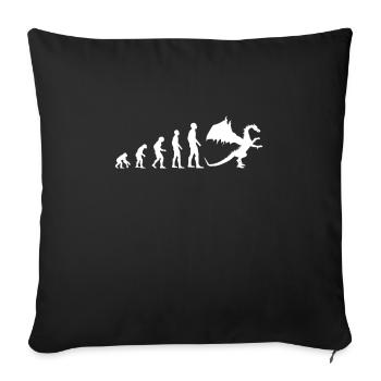 Evolution JDR Dragon Man Humor Rollenspiel - Sofakissenbezug 45 x 45 cm - Schwarz - Vorne