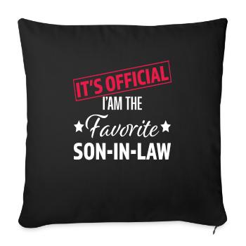 Officiel Je suis le gendre préféré Famille drôle - Housse de coussin décorative 45 x 45 cm - noir - Devant