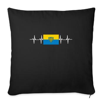 Poland Opole Flag - Sofa pillowcase 17,3'' x 17,3'' (45 x 45 cm) - black - Front