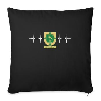 Mexique Drapeau du Yucatan - Housse de coussin décorative 45 x 45 cm - noir - Devant