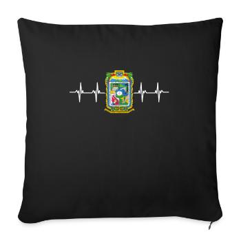 Drapeau mexicain mexicain Puebla - Housse de coussin décorative 45 x 45 cm - noir - Devant
