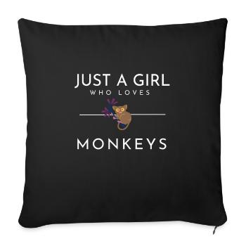 I Just Really Like Monkeys Ok? - Sofakissenbezug 45 x 45 cm - Schwarz - Vorne