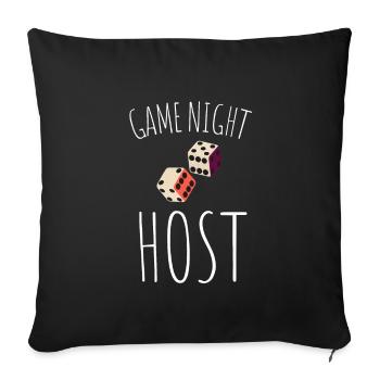 Game Night Host Question Game Night - Sofa pillowcase 17,3'' x 17,3'' (45 x 45 cm) - black - Front