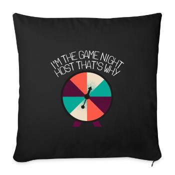 Game Night Host Question Game Night - Sofa pillowcase 17,3'' x 17,3'' (45 x 45 cm) - black - Front