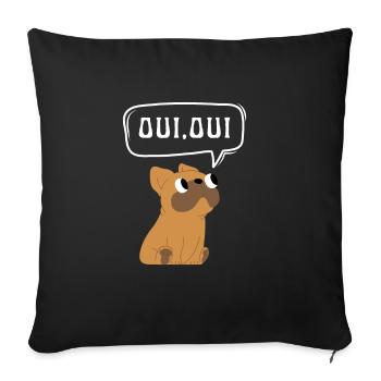 Oui Oui Merci - Sofakissenbezug 45 x 45 cm - Schwarz - Vorne