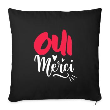 Oui Oui Merci - Sofakissenbezug 45 x 45 cm - Schwarz - Vorne