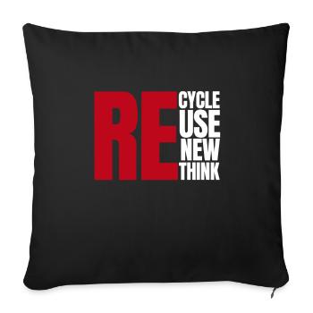 Recycle Reuse Renew Rethink Wind Turbine - Wind - Sofa pillowcase 17,3'' x 17,3'' (45 x 45 cm) - black - Front