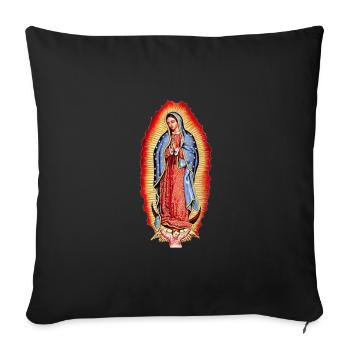 Notre-Dame de Guadalupe Vierge Marie - Housse de coussin décorative 45 x 45 cm - noir - Devant