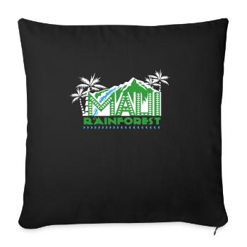 Sauvez la forêt tropicale - Housse de coussin décorative 45 x 45 cm - noir - Devant