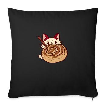 Rouleau à la cannelle et petits pains à la cannelle - Housse de coussin décorative 45 x 45 cm - noir - Devant