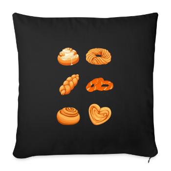 Cinnamon Roll And Cinnamon Buns - Sofakissenbezug 45 x 45 cm - Schwarz - Vorne