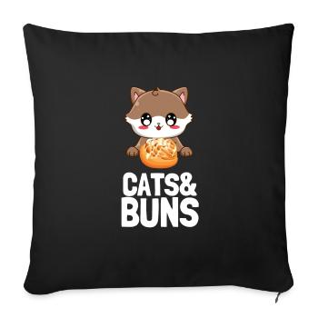 Cinnamon Roll And Cinnamon Buns - Sofakissenbezug 45 x 45 cm - Schwarz - Vorne