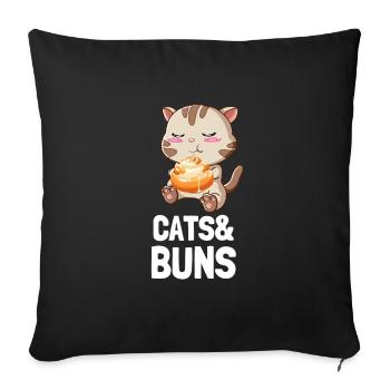 Cinnamon Roll And Cinnamon Buns - Sofakissenbezug 45 x 45 cm - Schwarz - Vorne