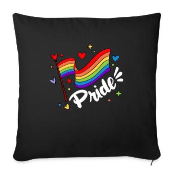 Pride LGBT love wins, we are queer and proud - Sofa pillowcase 17,3'' x 17,3'' (45 x 45 cm) - black - Front