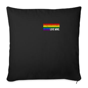love wins - LGBT Rainbow - Equality - Sofa pillowcase 17,3'' x 17,3'' (45 x 45 cm) - black - Front