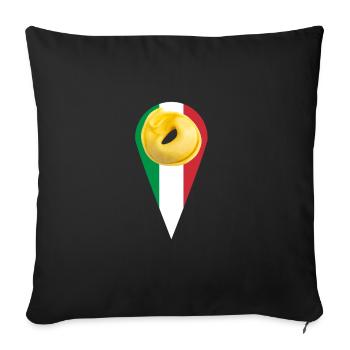 Italian Penne Pasta Tortellini - Sofa pillowcase 17,3'' x 17,3'' (45 x 45 cm) - black - Front