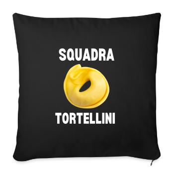Italian Penne Pasta Tortellini - Sofakissenbezug 45 x 45 cm - Schwarz - Vorne