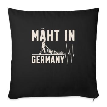 Mäht in Germany - Gartenarbeit - Sofakissenbezug 45 x 45 cm - Schwarz - Vorne