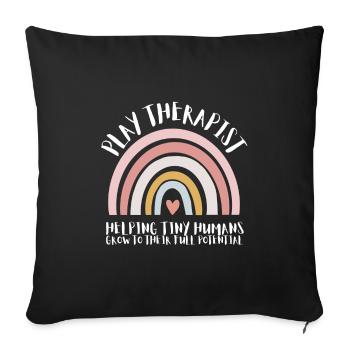 Play Therapist - Recreational Therapy Therapist RT - Sofakissenbezug 45 x 45 cm - Schwarz - Vorne