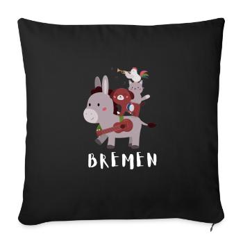 Bremen Town Musicians - Sofakissenbezug 45 x 45 cm - Schwarz - Vorne