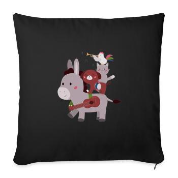 Musiciens de la ville de Brême - Housse de coussin décorative 45 x 45 cm - noir - Devant