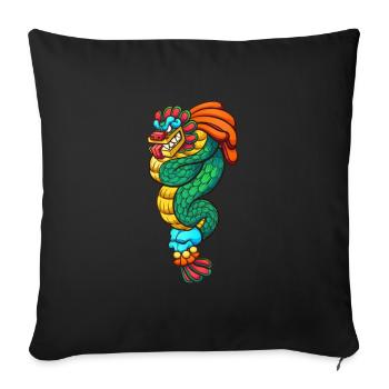 Aztec Calendar - Quetzalcoatl - Sofa pillowcase 17,3'' x 17,3'' (45 x 45 cm) - black - Front