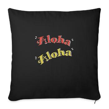 Waikiki Honolulu Island - Sofa pillowcase 17,3'' x 17,3'' (45 x 45 cm) - black - Front