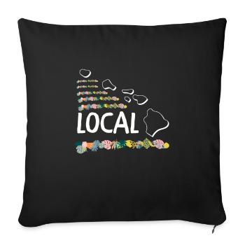 Waikiki Honolulu Island - Sofa pillowcase 17,3'' x 17,3'' (45 x 45 cm) - black - Front
