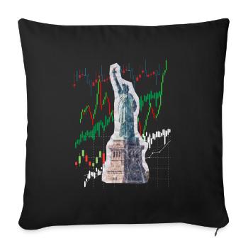 NY Stock Exchange Bull - Sofa pillowcase 17,3'' x 17,3'' (45 x 45 cm) - black - Front