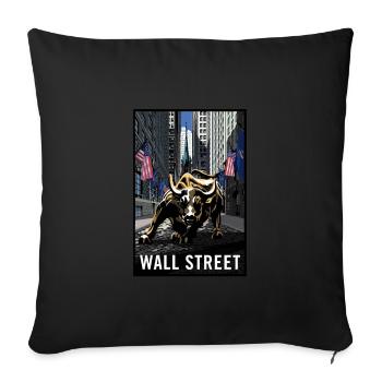NY Stock Exchange Bull - Sofa pillowcase 17,3'' x 17,3'' (45 x 45 cm) - black - Front