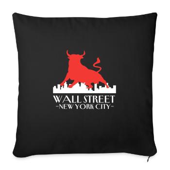 NY Stock Exchange Bull - Sofa pillowcase 17,3'' x 17,3'' (45 x 45 cm) - black - Front