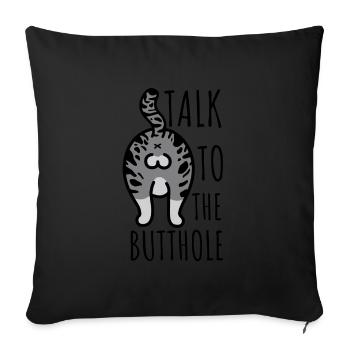 Cat Butthole - Sofa pillowcase 17,3'' x 17,3'' (45 x 45 cm) - black - Front